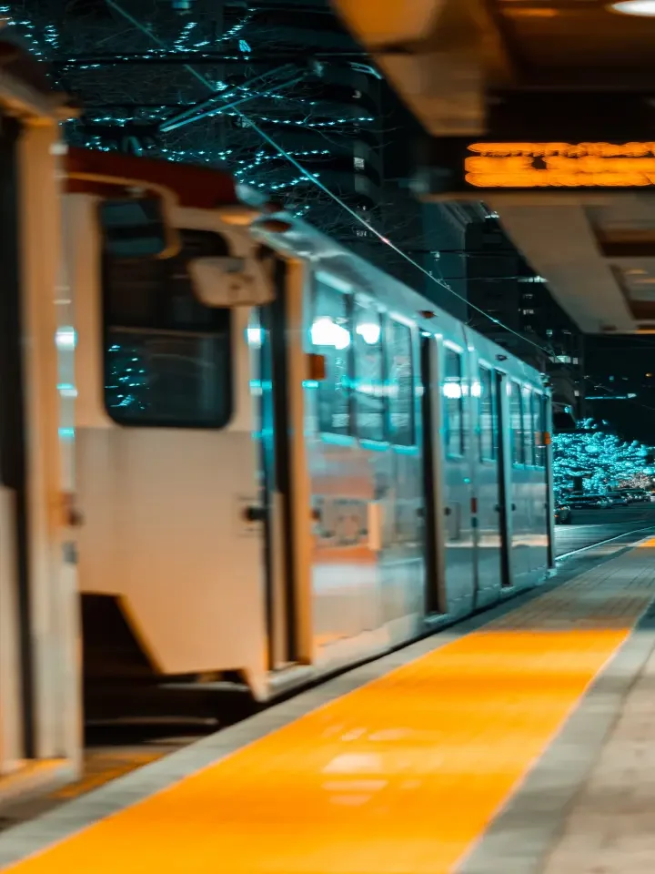 Public transit train stop near Salt Lake Crossing.